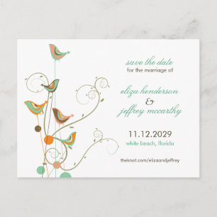 Zomer Vogels en Zwemelen sparen het Briefkaart van