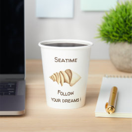 Zomer Volg je dromen Schelp Romantisch Cute Pape Papieren Bekers