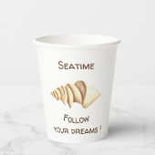Zomer Volg je dromen Schelp Romantisch Cute Pape Papieren Bekers (Voorkant)