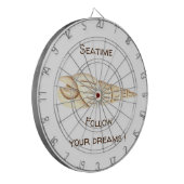 Zomer Volg je dromen Schelp Romantisch Schattig Dartbord (Voorkant Links)