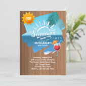 Zomer vrijetijdsfeest uitnodiging (Staand voorkant)