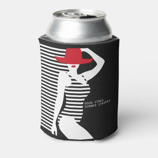 Zomer Vrouw aangepaste monogram koelbox Blikjeskoeler (Blikje Achterkant)