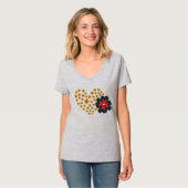 Zomer Vrouwen Daisy Bloem Hart T-shirt (Voorkant volledig)