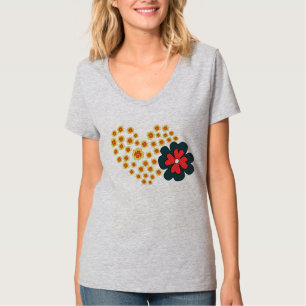 Zomer Vrouwen Daisy Bloem Hart T-shirt