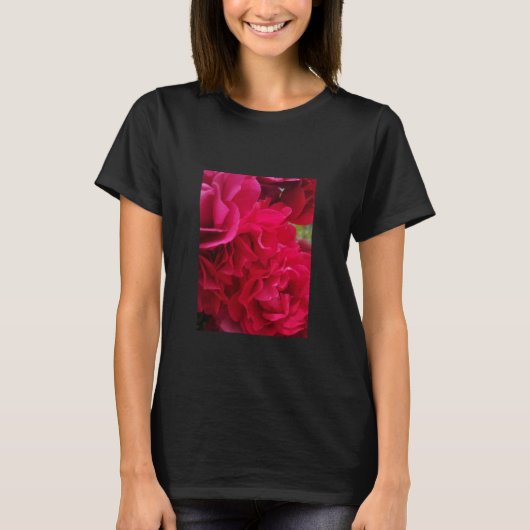 Zomer Vrouwen Roos Flower T-shirt (Voorkant)