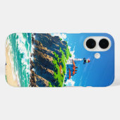Zomer vuurtoren bij het Zee Case-Mate iPhone Case (Achterkant (horizontaal))