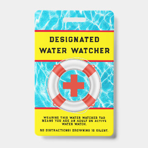 Zomer Water Zwembad Veiligheid Badmeester Water Wa Badge