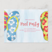 Zomer Watercolor Pool Party Aangepast Briefkaart (Voorkant)