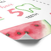 Zomer Watermeloen 1e Verjaardag Mijlpaal Bord Poster (Hoek)