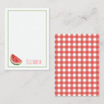 Zomer Watermeloen en Rode Gingham Strepen