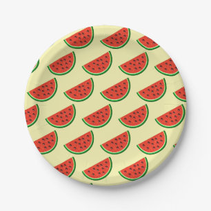 Zomer Watermeloen Gele Cadeaupapier Papieren Bordje