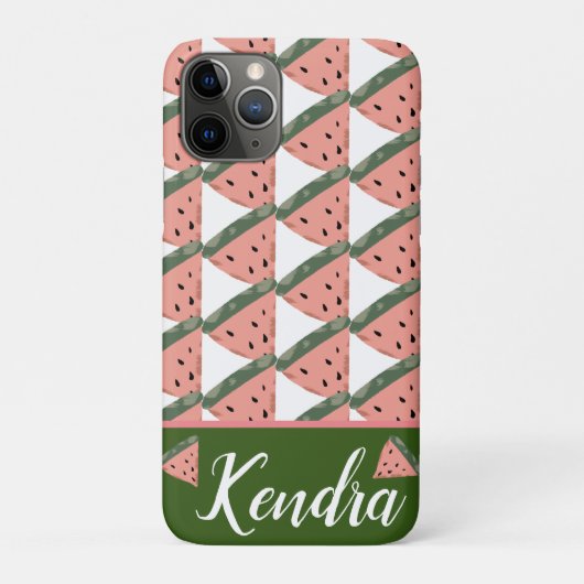 Zomer Watermeloen Illustratie Patroon Monogram Case-Mate iPhone Case (Achterkant)