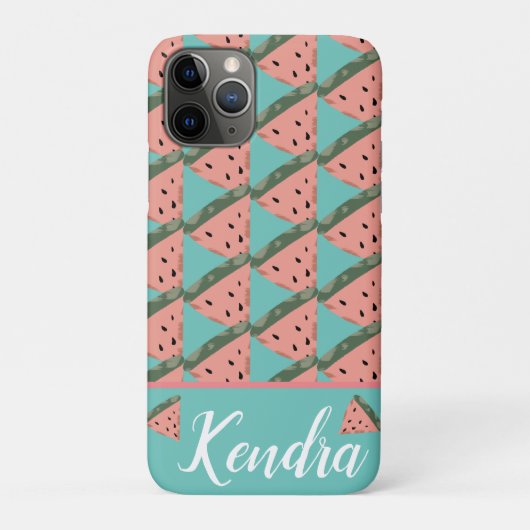 Zomer Watermeloen Illustratie Patroon Monogram Case-Mate iPhone Case (Achterkant)