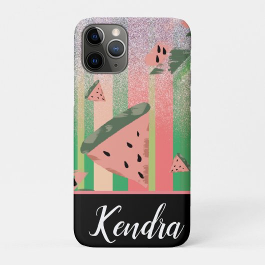 Zomer Watermeloen Illustratie Strepen Glans Case-Mate iPhone Case (Achterkant)