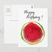 Zomer Watermeloen in Waterverf Briefkaart (Voorkant / Achterkant)
