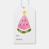 Zomer Watermeloen Kerst Xmas Tree Gift Label Cadeaulabel (Voorkant)