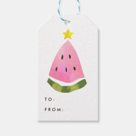 Zomer Watermeloen Kerst Xmas Tree Gift Label Cadeaulabel