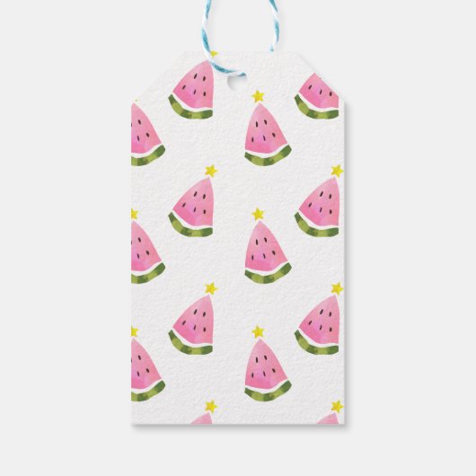 Zomer Watermeloen Kerst Xmas Tree Gift Label Cadeaulabel (Achterkant)