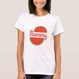 Zomer Watermeloen Mama Mamma Te Worden Baby Shower T-shirt