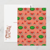 Zomer Watermeloen Patroon Briefkaart (Voorkant / Achterkant)