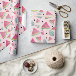 Zomer Watermeloen Patroon Waterverf Handbeschilder Cadeaupapier