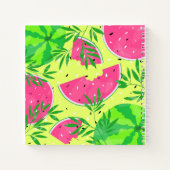 Zomer Watermeloen takken Tropisch gepersonaliseerd Notitieboek (Achterkant)