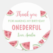 Zomer Watermeloen Verjaardag Ronde Sticker (Voorkant)