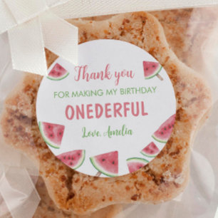 Zomer Watermeloen Verjaardag Ronde Sticker