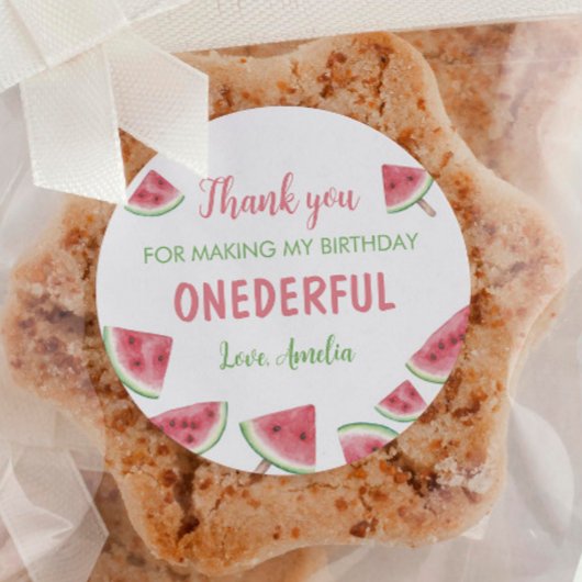 Zomer Watermeloen Verjaardag Ronde Sticker