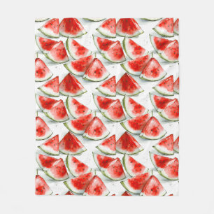Zomer Watermeloen Watercolor Patroon Fleece Deken