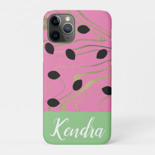 Zomer Watermeloen Zaad Goud Swirl Illustratie Case-Mate iPhone Case