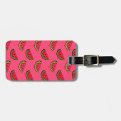 Zomer Watermelon op Roze Patroon Bagagelabel (Voorkant horizontaal)