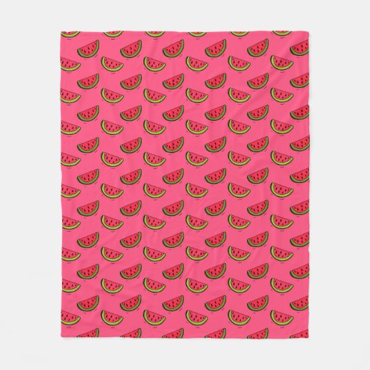 Zomer Watermelon op Roze Patroon Fleece Deken (Voorkant)