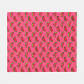 Zomer Watermelon op Roze Patroon Fleece Deken (Voorkant (Horizontaal))