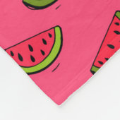 Zomer Watermelon op Roze Patroon Fleece Deken (Hoek)