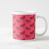 Zomer Watermelon op Roze Patroon Grote Koffiekop (Rechts)