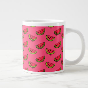 Zomer Watermelon op Roze Patroon Grote Koffiekop