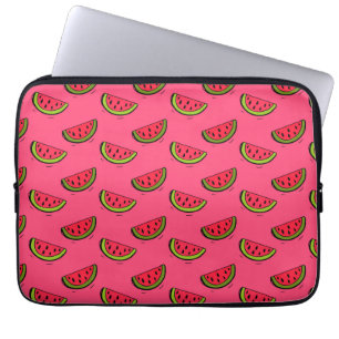 Zomer Watermelon op Roze Patroon Laptop Sleeve