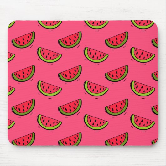 Zomer Watermelon op Roze Patroon Muismat (Voorkant)