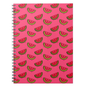 Zomer Watermelon op Roze Patroon Notitieboek
