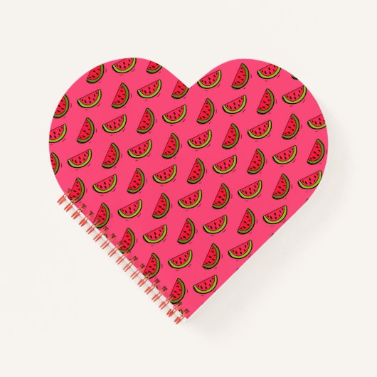 Zomer Watermelon op Roze Patroon Notitieboek (Voorkant)