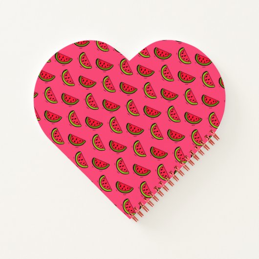 Zomer Watermelon op Roze Patroon Notitieboek (Achterkant)