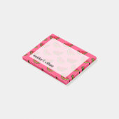Zomer Watermelon op Roze Patroon Post-it® Notes (Schuin)