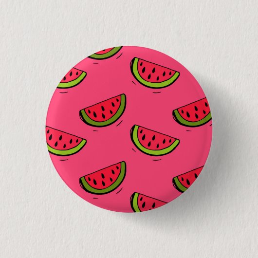 Zomer Watermelon op Roze Patroon Ronde Button 3,2 Cm (Voorkant)
