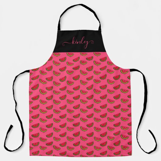 Zomer Watermelon op Roze Patroon Schort (Voorkant)