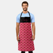 Zomer Watermelon op Roze Patroon Schort (Gedragen)