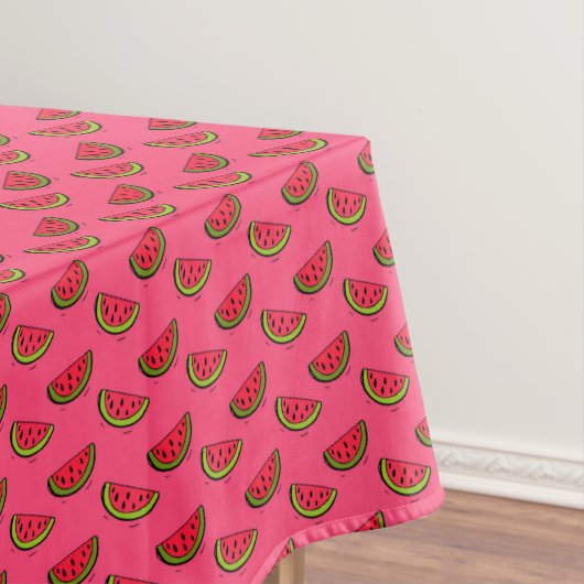 Zomer Watermelon op Roze Patroon Tafelkleed (Voorbeeld)