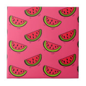 Zomer Watermelon op Roze Patroon Tegeltje (Voorkant)
