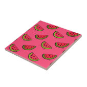 Zomer Watermelon op Roze Patroon Tegeltje (Zijkant)