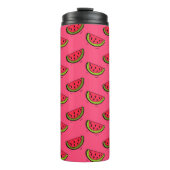 Zomer Watermelon op Roze Patroon Thermosbeker (Voorkant)
